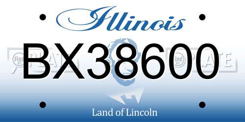 BX38600 Illinois License Plate