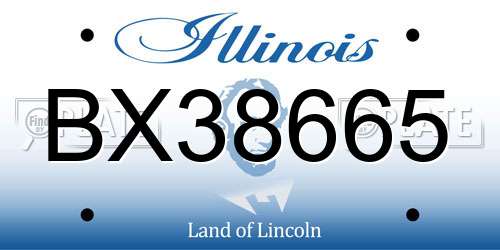 BX38665 Illinois License Plate