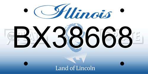 BX38668 Illinois License Plate
