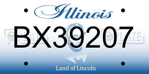 BX39207 Illinois License Plate