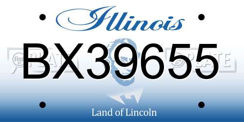 BX39655 Illinois License Plate