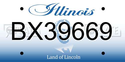 BX39669 Illinois License Plate