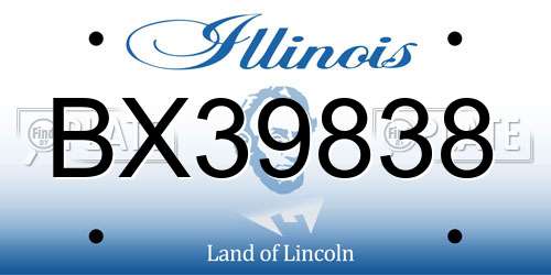 BX39838 Illinois License Plate