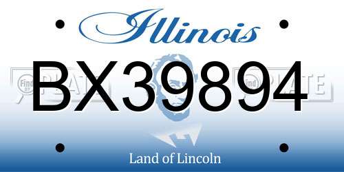 BX39894 Illinois License Plate