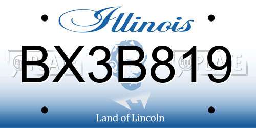 BX3B819 Illinois License Plate