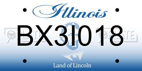 BX3I018 Illinois License Plate