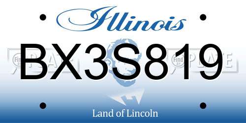BX3S819 Illinois License Plate