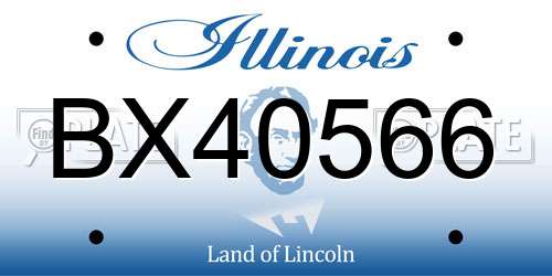 BX40566 Illinois License Plate