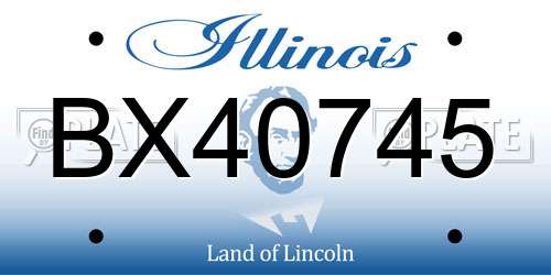 BX40745 Illinois License Plate