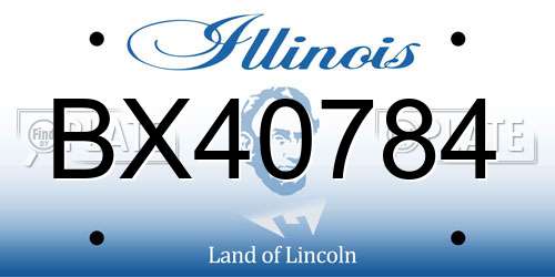 BX40784 Illinois License Plate
