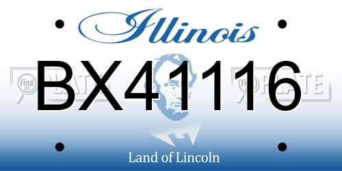 BX41116 Illinois License Plate