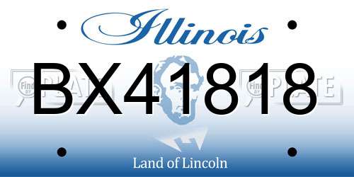 BX41818 Illinois License Plate