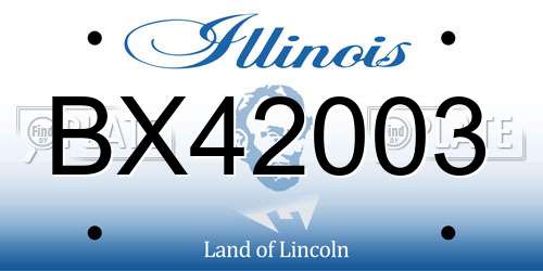 BX42003 Illinois License Plate