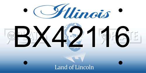 BX42116 Illinois License Plate