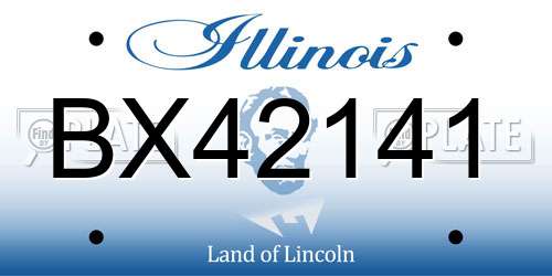 BX42141 Illinois License Plate