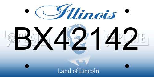 BX42142 Illinois License Plate