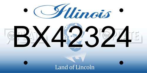 BX42324 Illinois License Plate