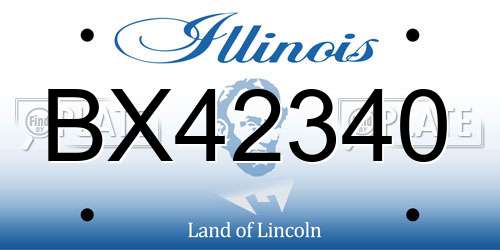 BX42340 Illinois License Plate