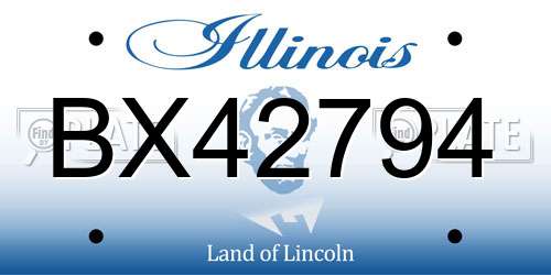 BX42794 Illinois License Plate