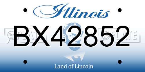 BX42852 Illinois License Plate