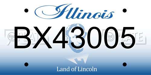 BX43005 Illinois License Plate