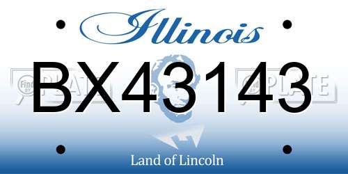 BX43143 Illinois License Plate