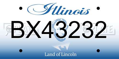 BX43232 Illinois License Plate