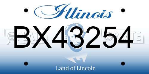 BX43254 Illinois License Plate