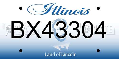BX43304 Illinois License Plate