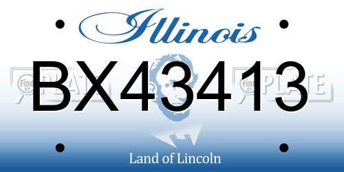 BX43413 Illinois License Plate
