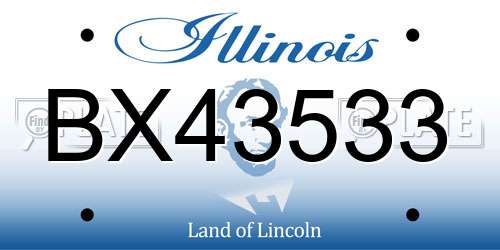 BX43533 Illinois License Plate