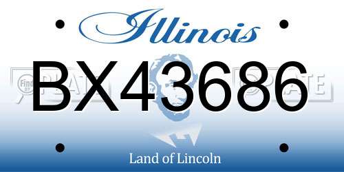 BX43686 Illinois License Plate