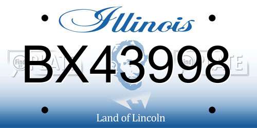 BX43998 Illinois License Plate