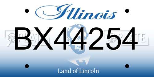 BX44254 Illinois License Plate