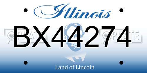 BX44274 Illinois License Plate