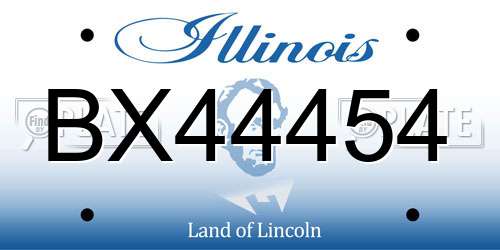 BX44454 Illinois License Plate