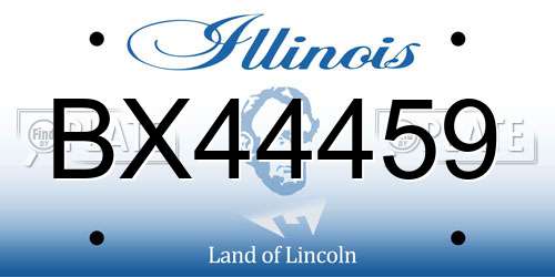 BX44459 Illinois License Plate