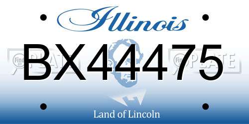 BX44475 Illinois License Plate