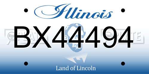 BX44494 Illinois License Plate