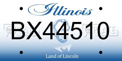 BX44510 Illinois License Plate