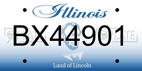 BX44901 Illinois License Plate