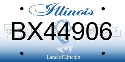 BX44906 Illinois License Plate