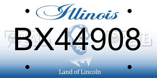 BX44908 Illinois License Plate