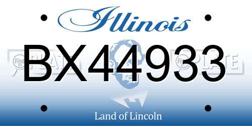 BX44933 Illinois License Plate