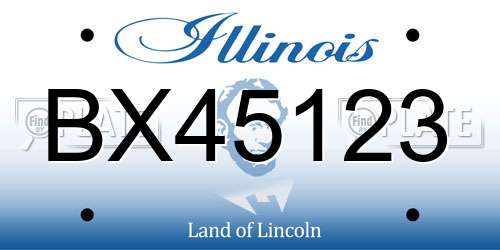 BX45123 Illinois License Plate