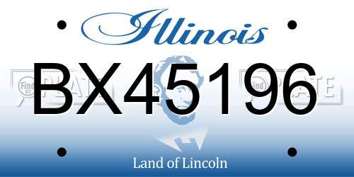 BX45196 Illinois License Plate