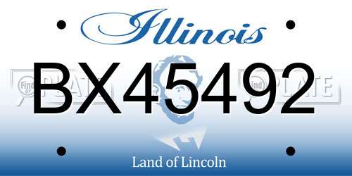 BX45492 Illinois License Plate
