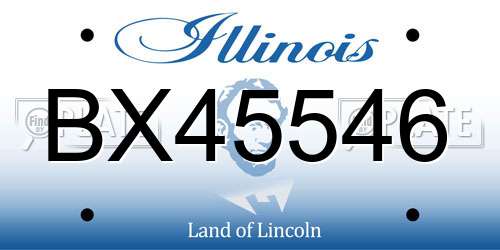 BX45546 Illinois License Plate