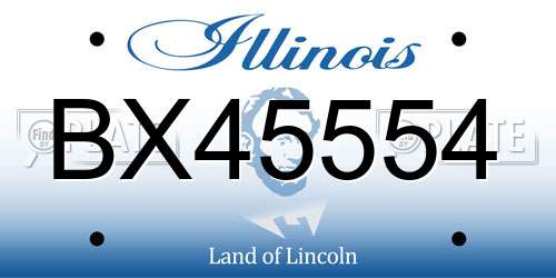 BX45554 Illinois License Plate
