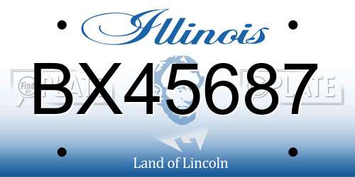 BX45687 Illinois License Plate